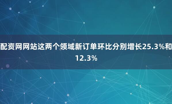 配资网网站这两个领域新订单环比分别增长25.3%和12.3%